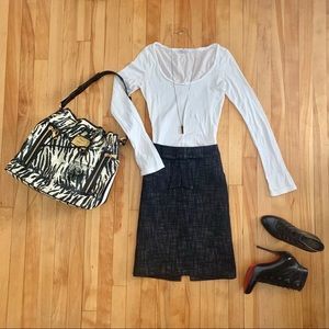 Milly of New York bow detailed pencil skirt